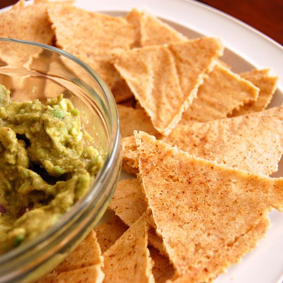 Homemade Tortilla Chips- I could eat these all day.