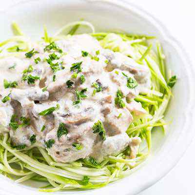 Chicken Stroganoff with Zucchini Noodles