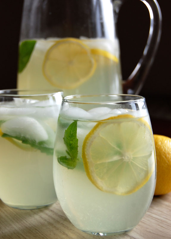 lemon ginger and basil iced tea