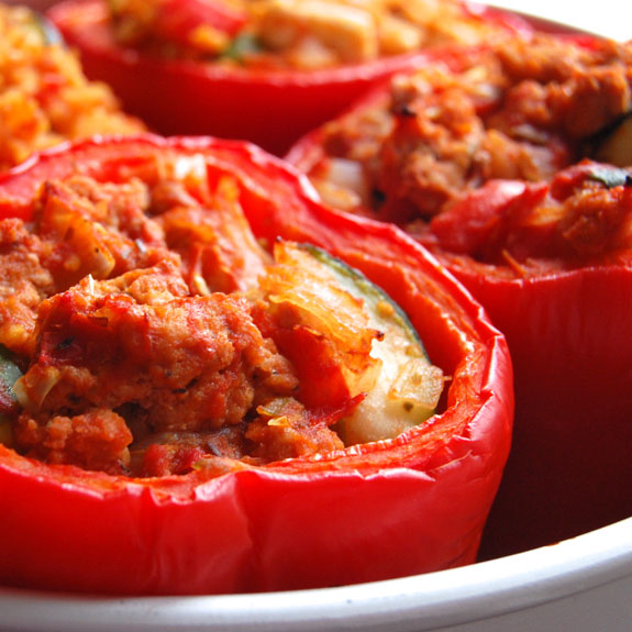 Roasted Stuffed Bell Peppers- one of my comfort foods. Love this recipe!