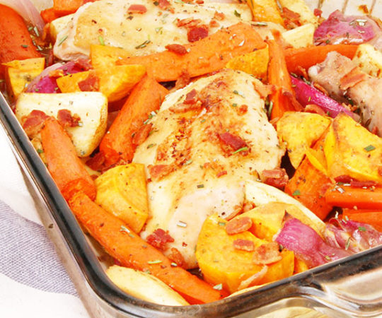 Easy One-Dish Paleo Chicken Dinner- an extremely simple, healthy and quick one pot chicken dinner. One of my go to’s for a quick meal!