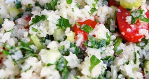low carb cauliflower tabbouleh