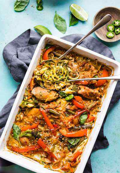 Drunken Chicken Zoodle Paleo Casserole