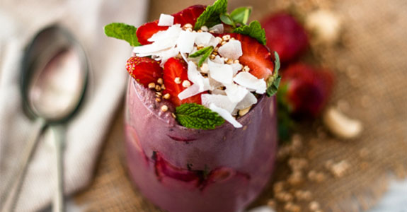 Batido Morado de Zanahoria, Fresa, Sandía y Lima