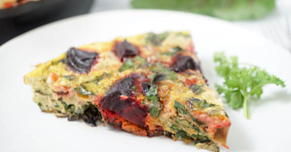 Herb, Beet, and Beet Green Frittata