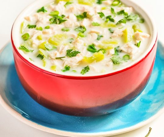 Give our slow cooked white chicken chili a try and take a break from beef. It has just the right combination of spice and a secret ingredient that loads it up with nutrition.