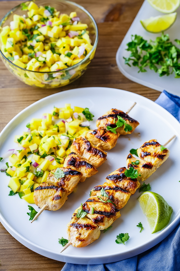 Skewered lime spiced chicken