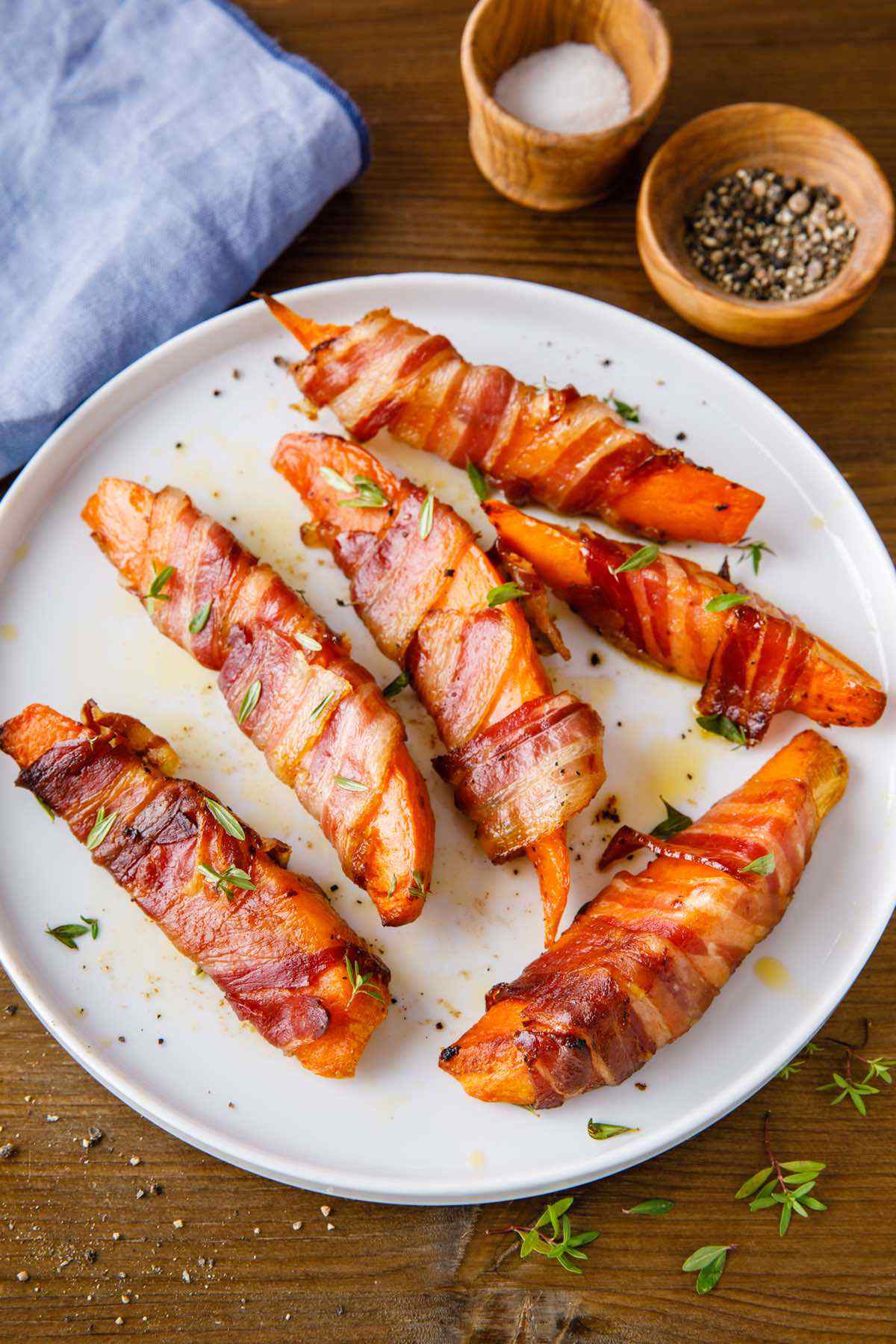 bacon wrapped sweet potato wedges