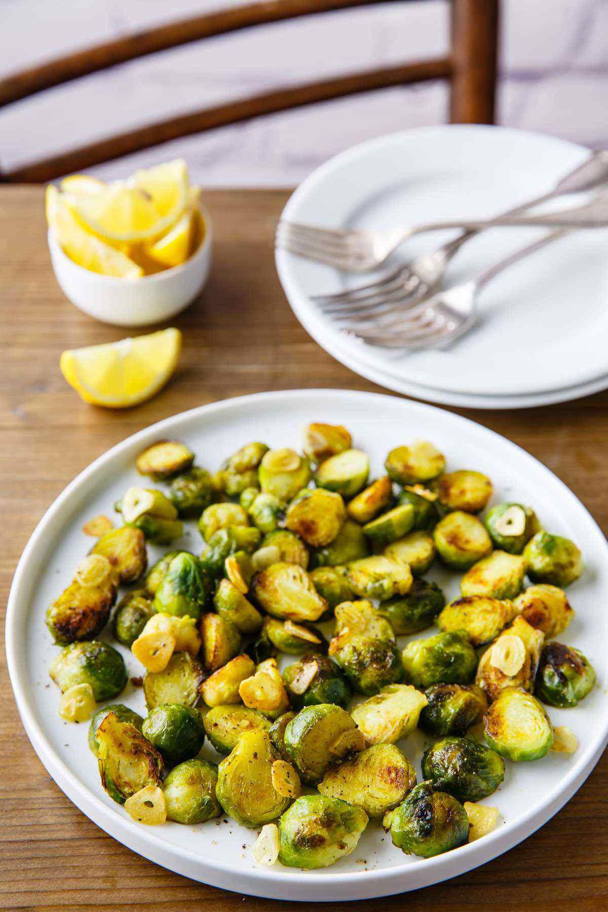 Pan Fried Brussels Sprouts with Garlic and Lemon - Paleo Grubs