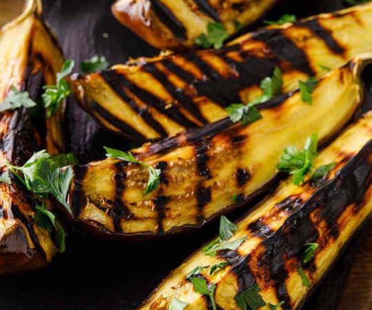 Grilled Eggplant with Tahini Dressing