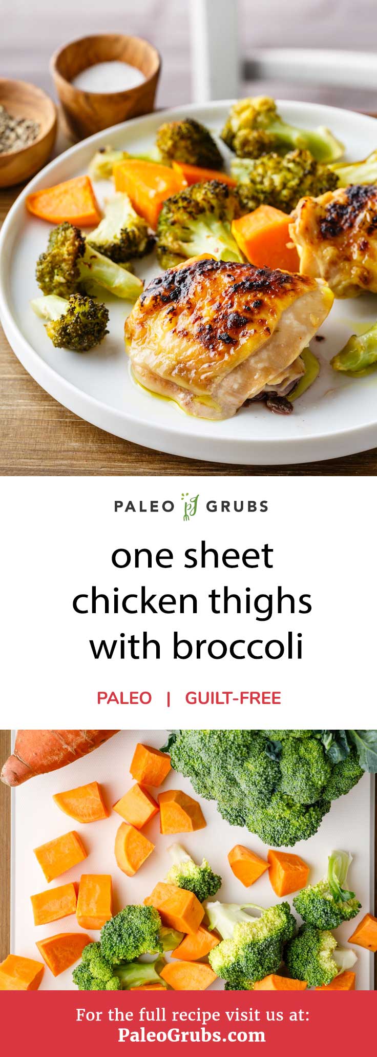 This one sheet chicken thighs with sweet potato and broccoli has everything paleo lovers are looking for in one amazingly healthy meal. It combines pieces of juicy dark meat chicken combined with sweet potatoes and broccoli that have all been marinaded in a fantastic homemade mixture that you’ll go nuts for.