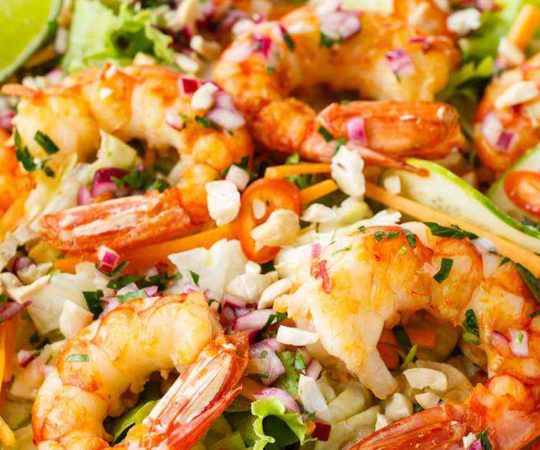 Vietnamese Shrimp Salad with the Best Asian Dressing