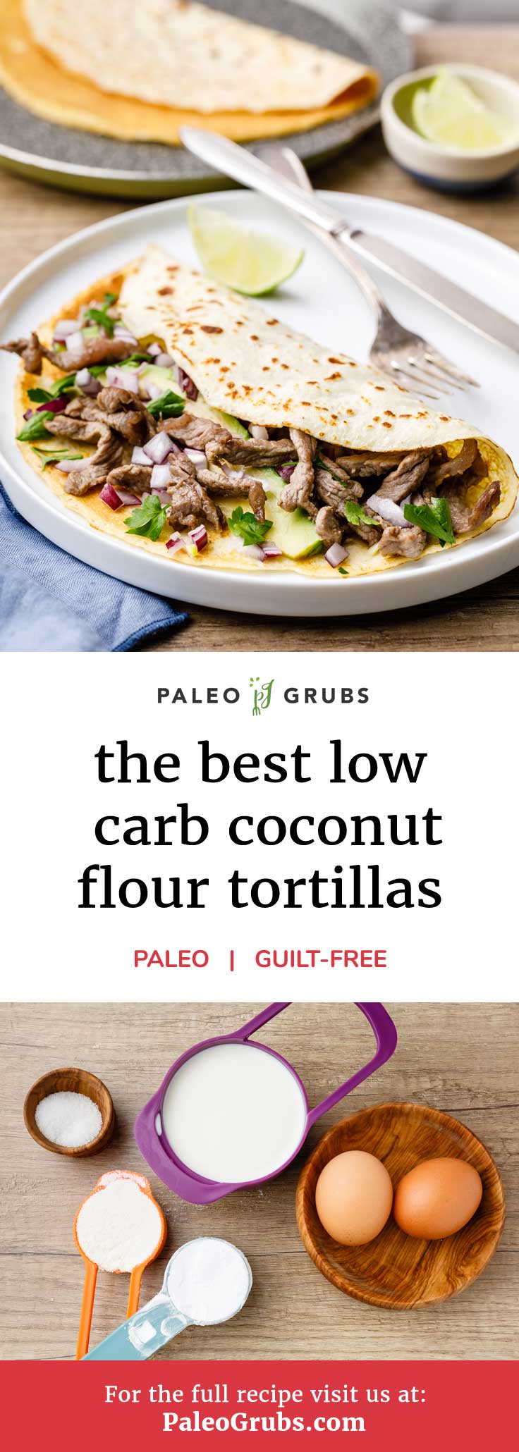 There are so many delicious Mexican inspired meals that you can make with tortillas. Some of my favorite paleo recipes are for things like fajitas, enchiladas, and tacos. And there’s no better tortilla than a tasty homemade tortilla. With that in mind, I’m pleased to share my new favorite paleo recipe--the best low carb coconut flour tortillas that you will ever try.