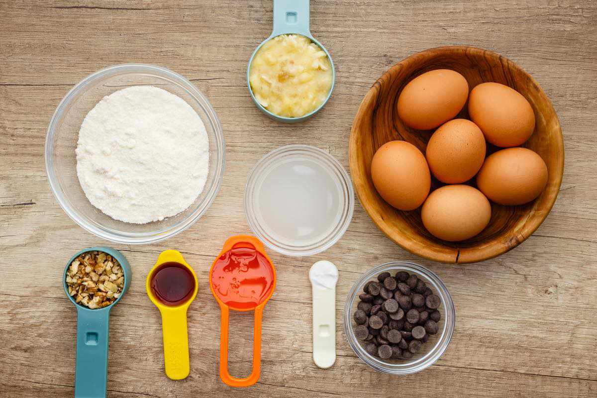  ingredientes do muffin de farinha de coco