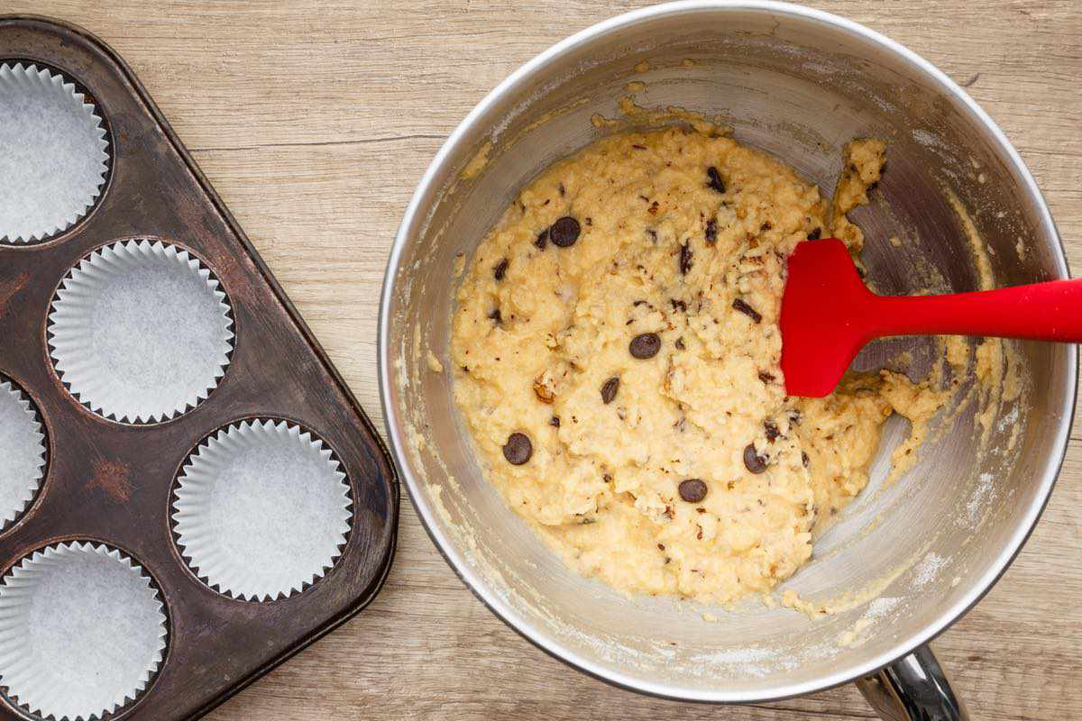 mélange de la pâte à muffins