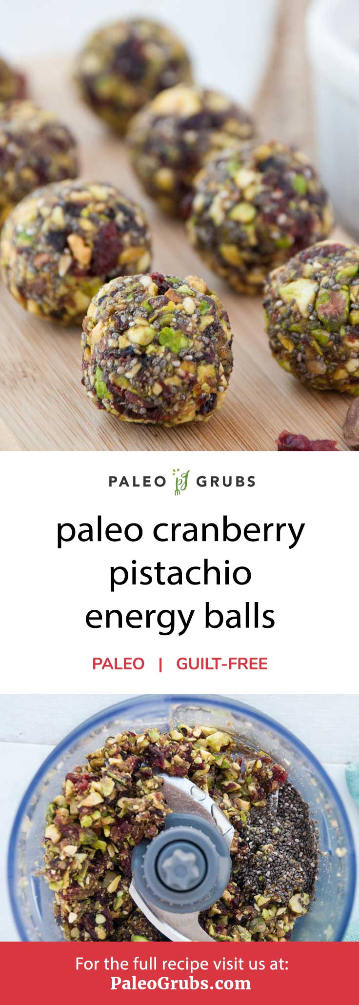These nutty and sweet paleo cranberry pistachio energy balls make the perfect high energy snack or healthy dessert.