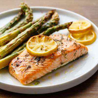 Easy Lemon Garlic Salmon with Roasted Asparagus