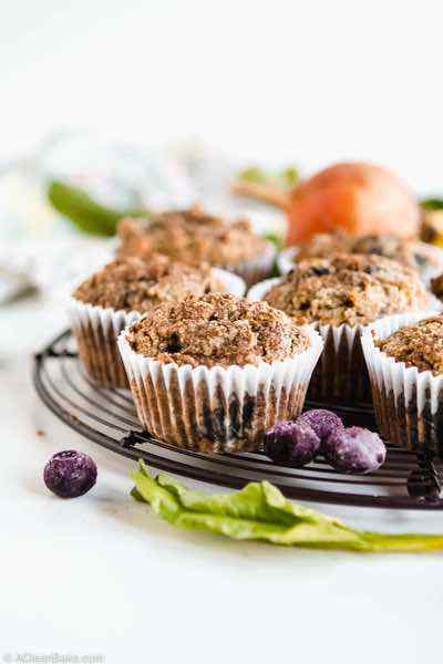 Gluten Free Beet Blueberry Muffins