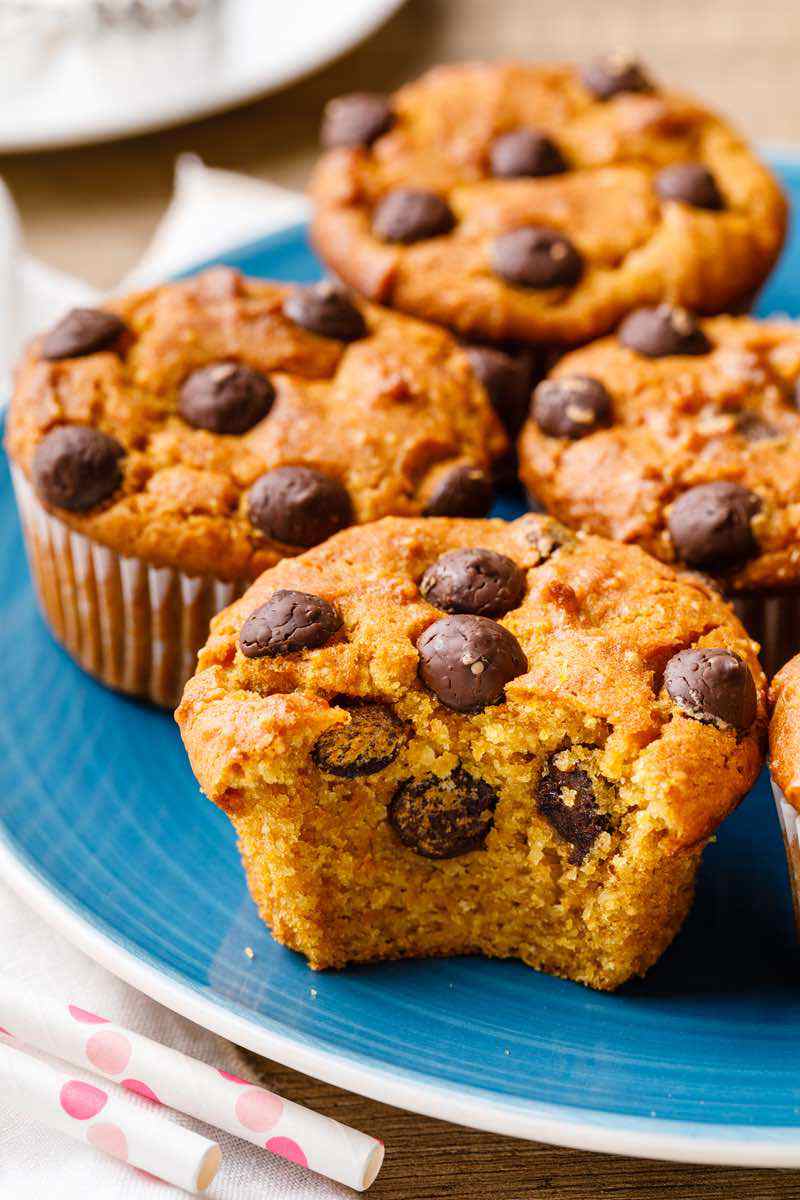 Pumpkin Chocolate Chip Paleo Muffins