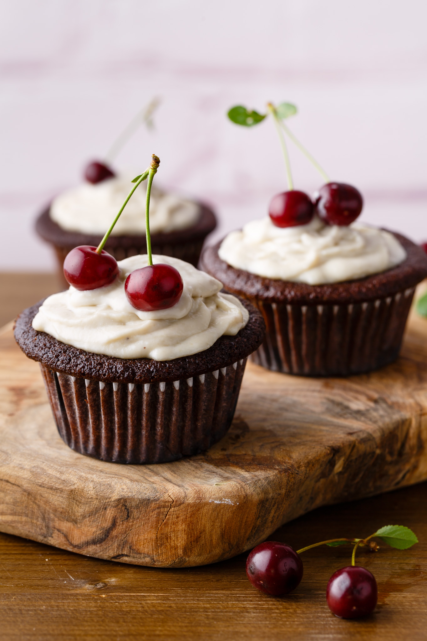 Dark Chocolate Black Forest Paleo Cupcakes