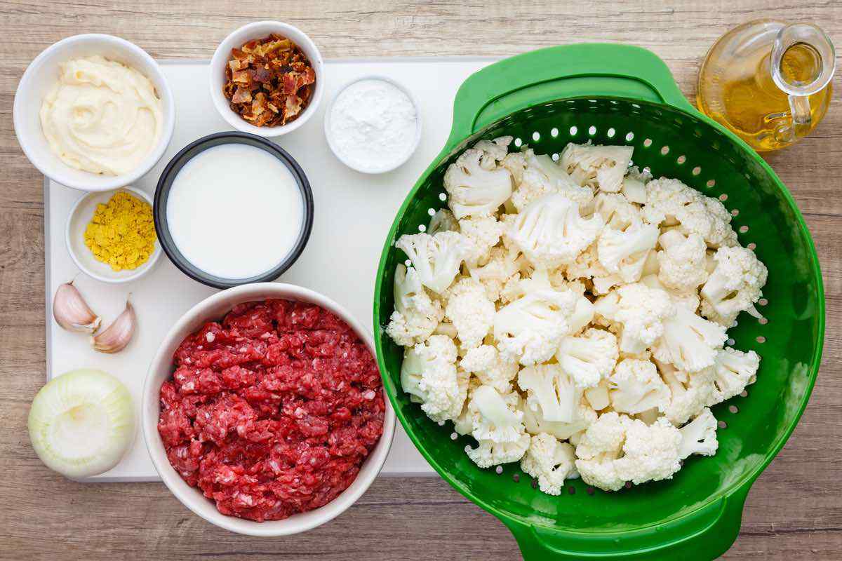 Loaded Cauliflower Ground Beef Casserole