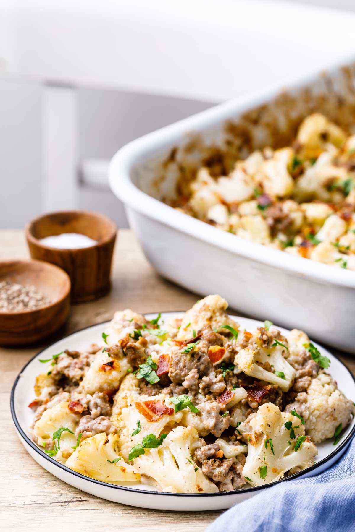 Loaded Cauliflower Ground Beef Casserole