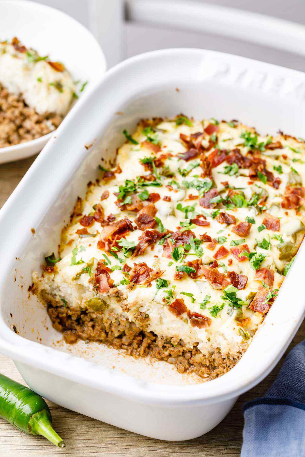 Paleo Stuffed Jalapeno Ground Beef Casserole