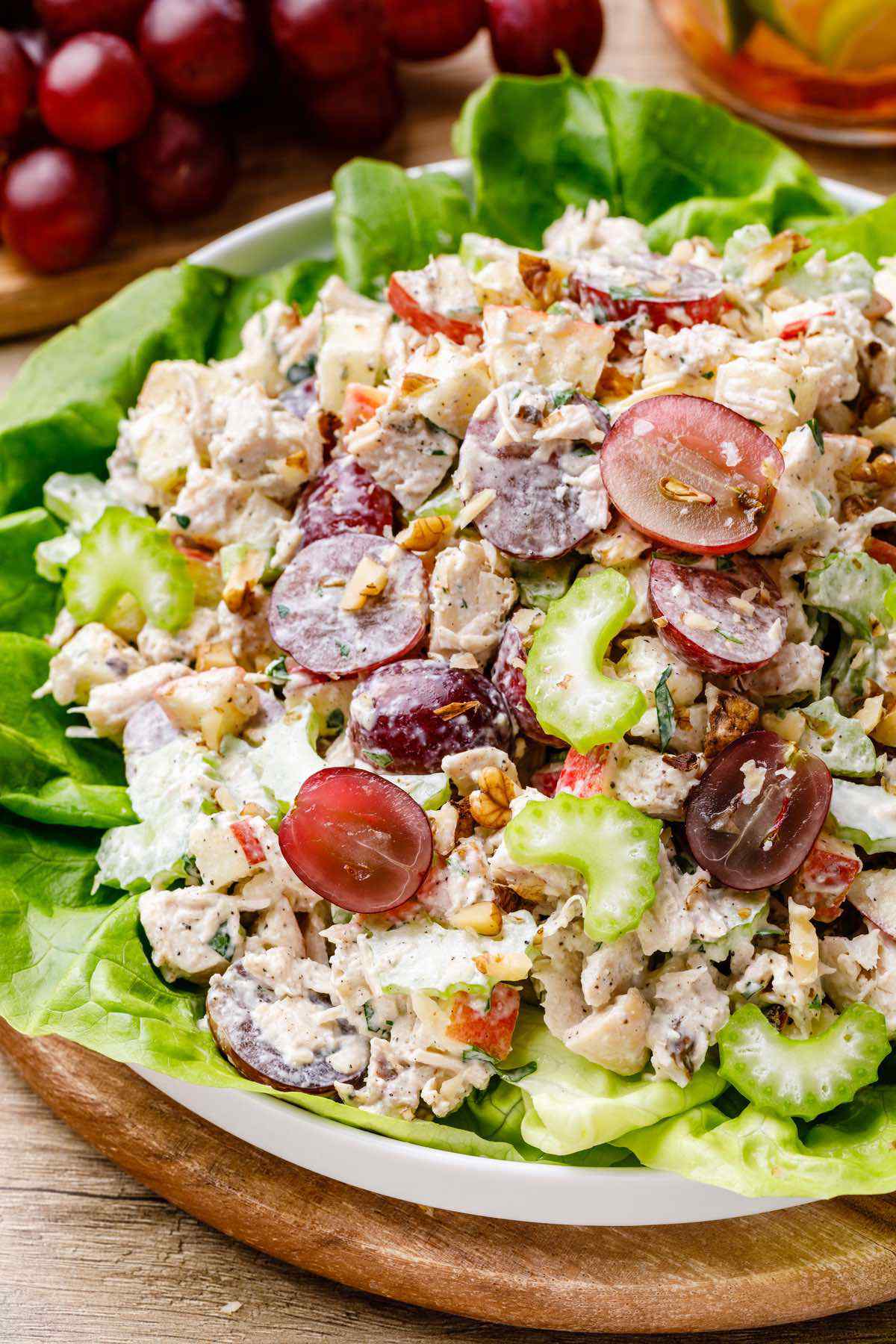 Waldorf Chicken Salad with Apples, Grapes & Walnuts - Paleo Grubs