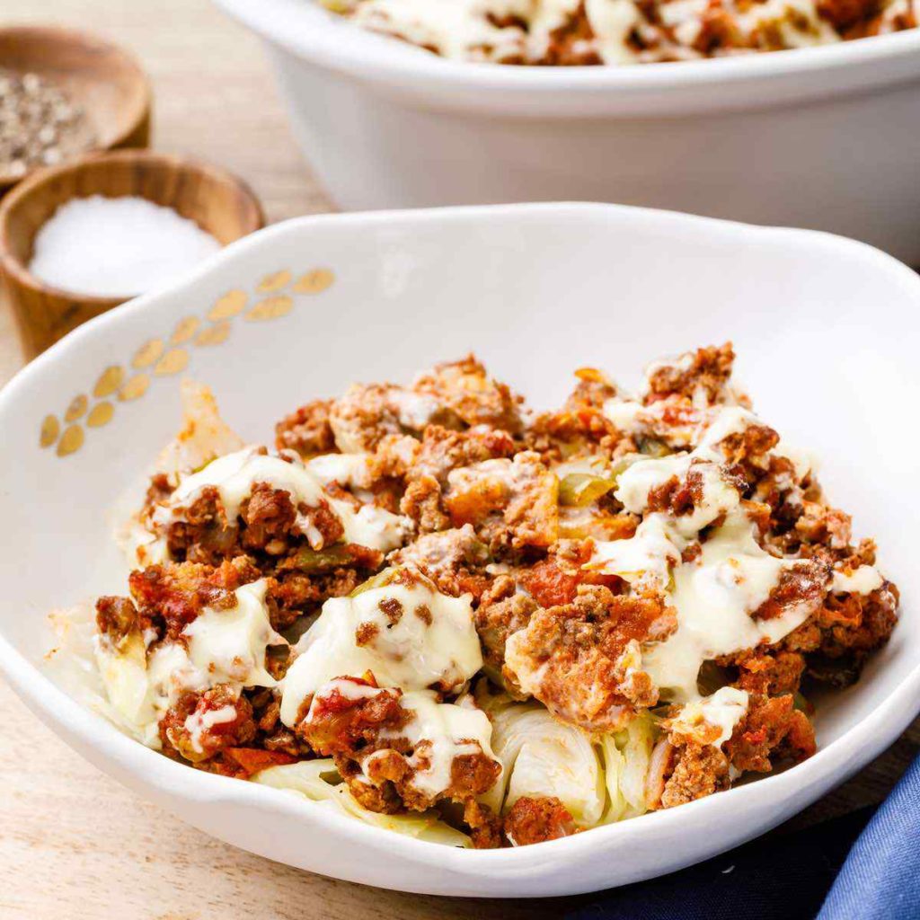 Low Carb Ground Beef and Cabbage Paleo Casserole