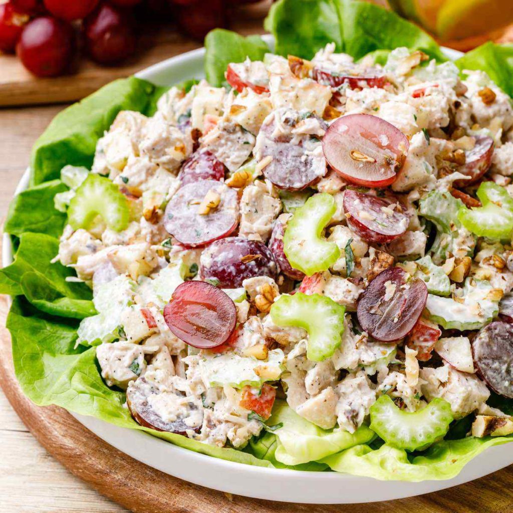 Classic Waldorf Paleo Chicken Salad With Apples Grapes And Walnuts Paleo Grubs