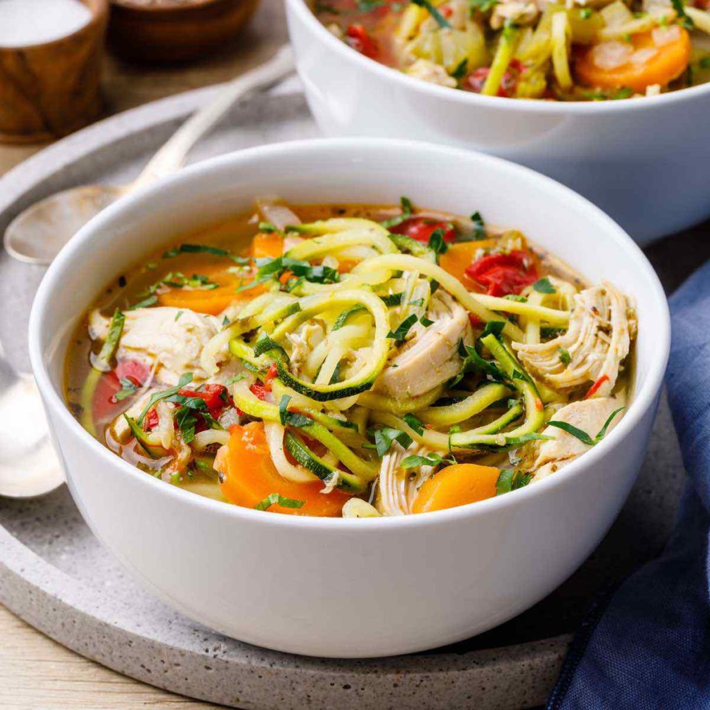 Instant Pot Paleo Chicken Bone Broth Soup with Zucchini Noodles - Paleo ...