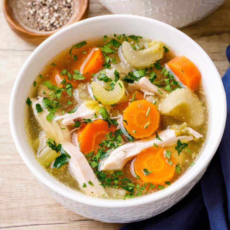 Easy 5-Ingredient Crockpot Paleo Chicken Soup - Paleo Grubs