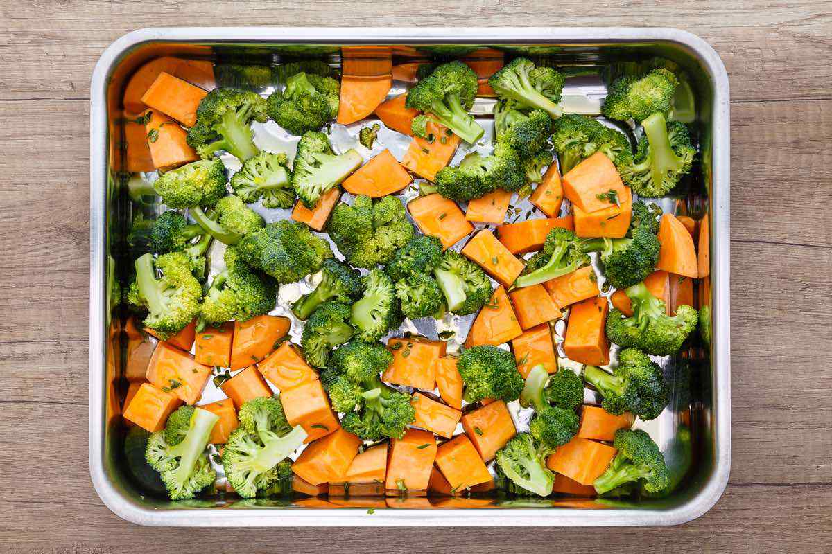 Sheet Pan Roasted Broccoli and Sweet Potatoes
