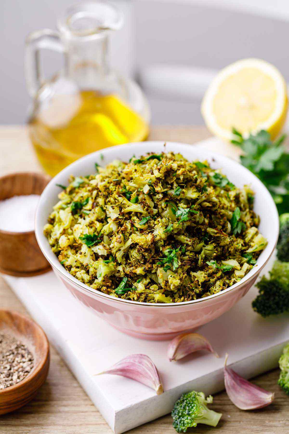 5-Ingredient Garlic Roasted Broccoli Rice