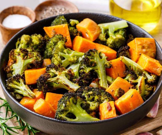 Sheet Pan Roasted Broccoli and Sweet Potatoes