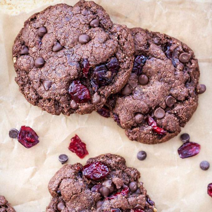 Double Chocolate Cranberry Cookies