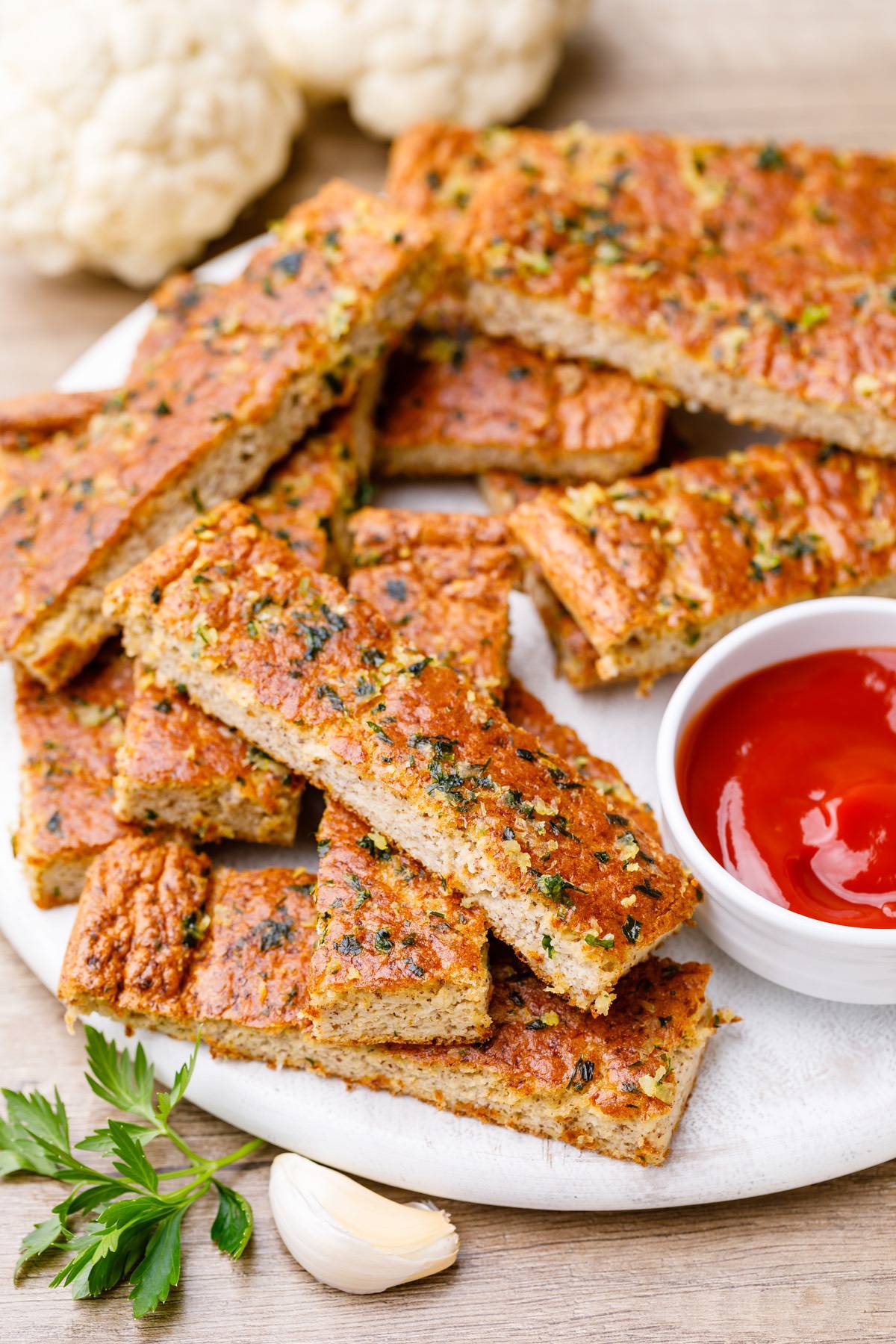 garlic cauliflower breadsticks