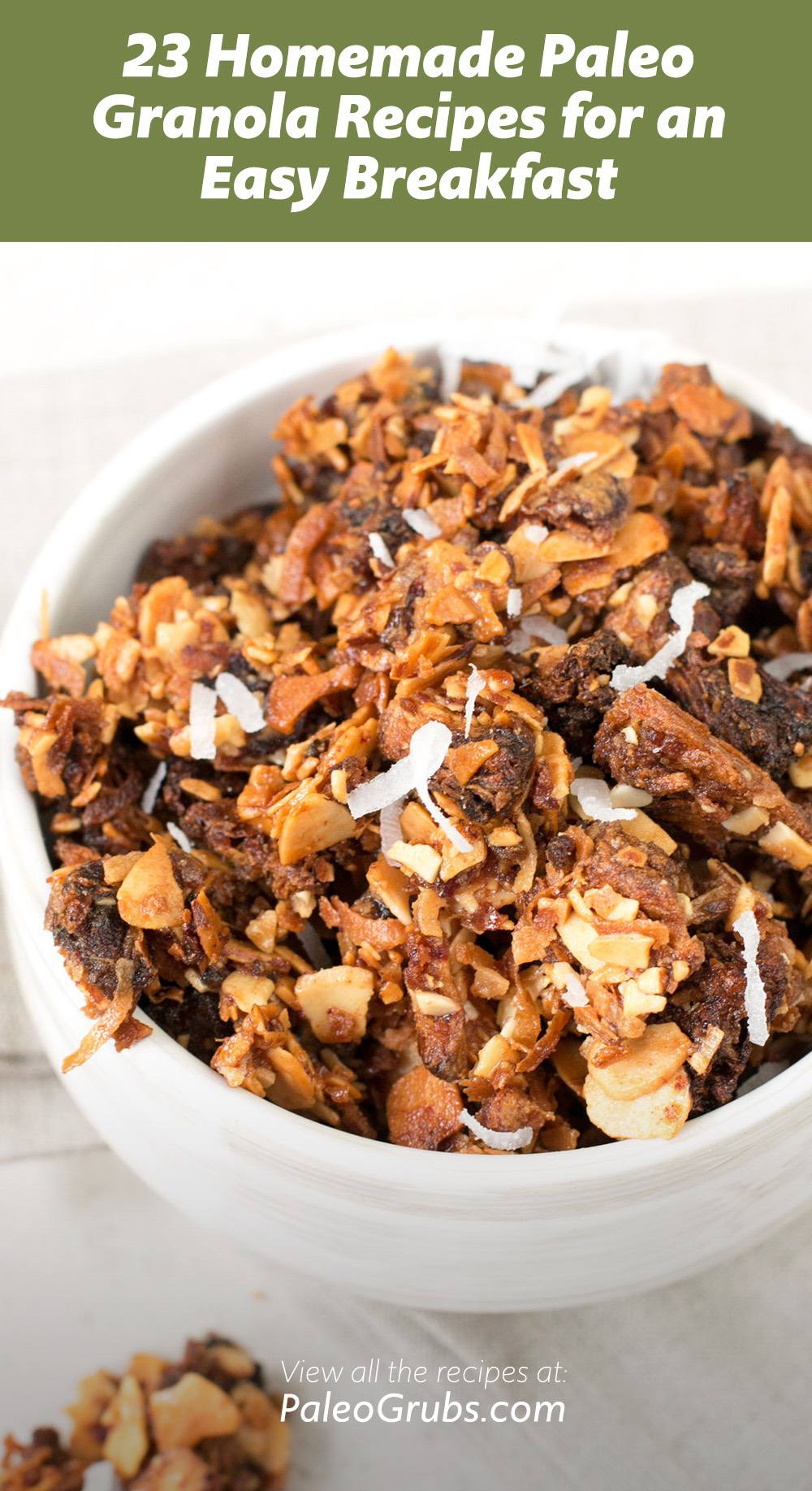 These grain-free, dairy-free granola recipes are a paleo staple for me and are the bomb as a healthy paleo snack, dessert or breakfast.