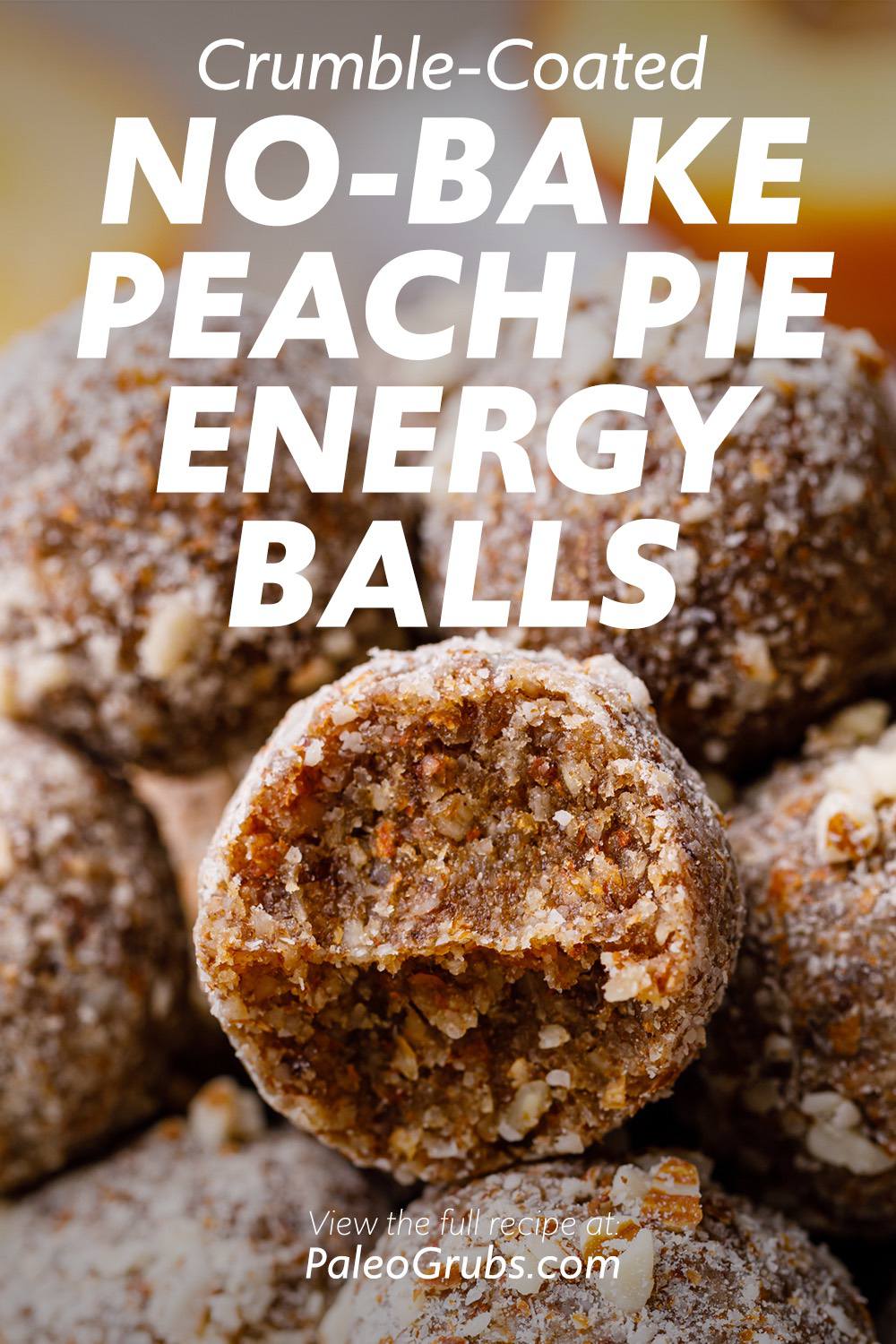 Crumble-Coated No-Bake Peach Pie Energy Balls