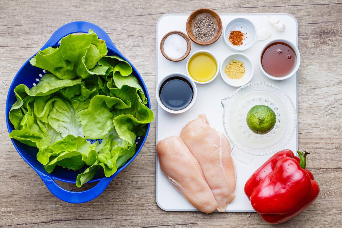 honey lime chicken lettuce wraps