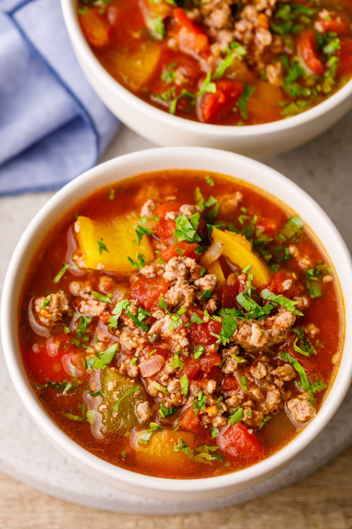 Comforting Slow Cooker Stuffed Pepper Soup - Paleo Grubs