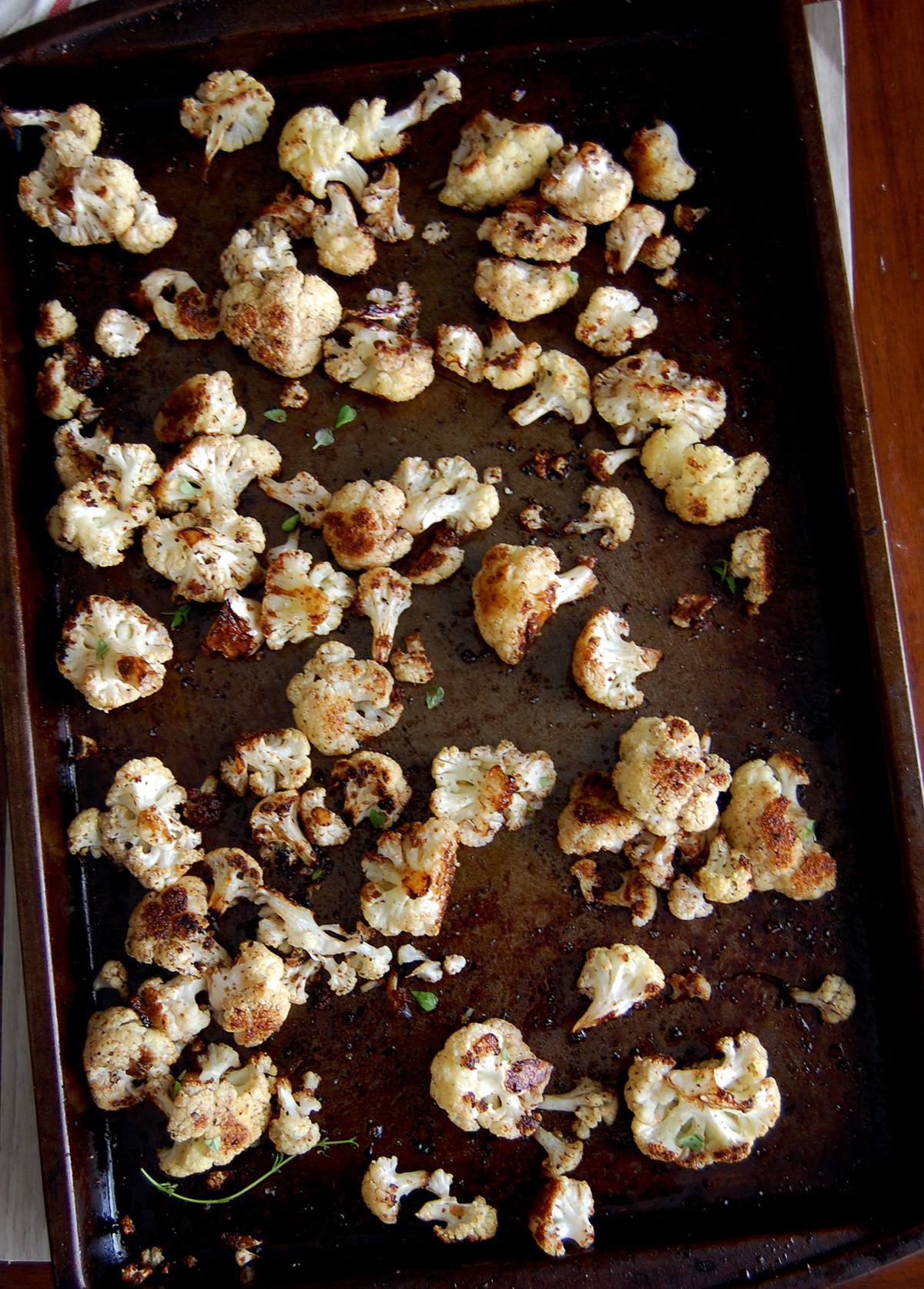 Oven Roasted Cauliflower In Pan