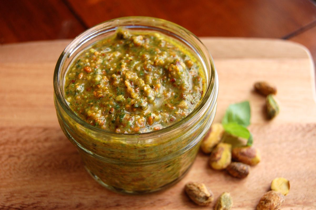 Pistachio Basil Paleo Pesto Recipe