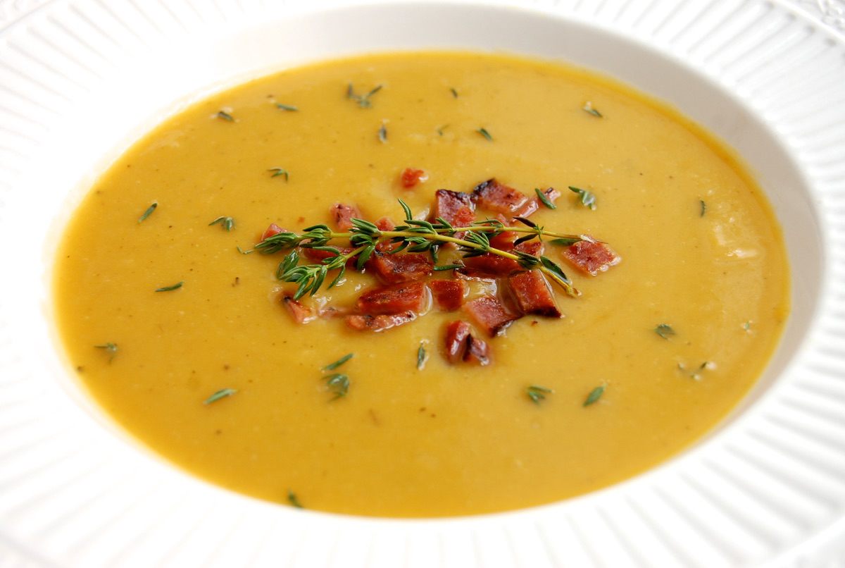 Butternut Squash Soup With Apples And Bacon